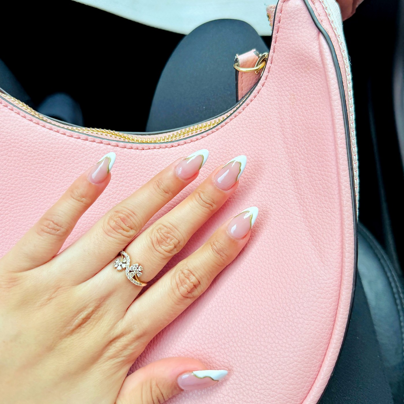 French almond manicure by Get Set Salon